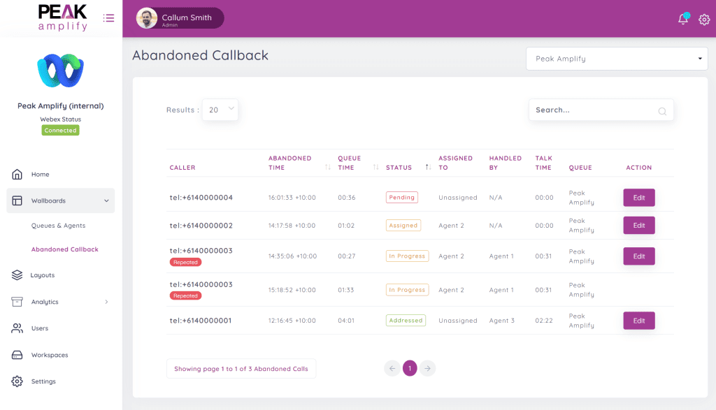 Peak Amplify's latest feature release - Abandoned Callback, ensures that no call goes unnoticed, turning potential losses into opportunities.